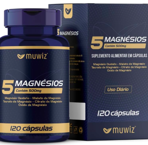 5 magnésios 500mg 120 cápsulas