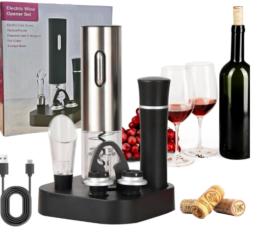 kit abridor de vinho elétrico