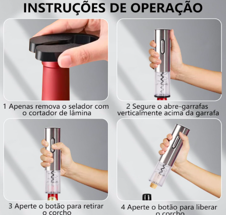 kit abridor de vinho elétrico kit abridor de vinho elétrico